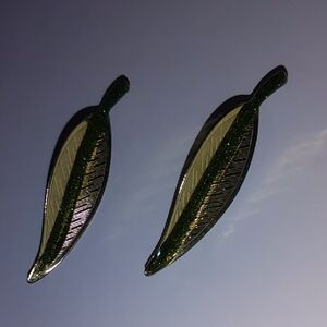 Green Leaf Shaped Earrings